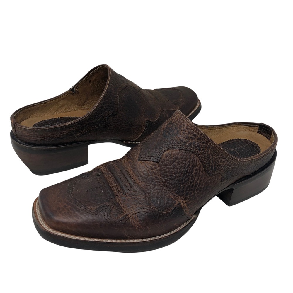 ARIAT Brown Leather Western Cowboy Boot Mules